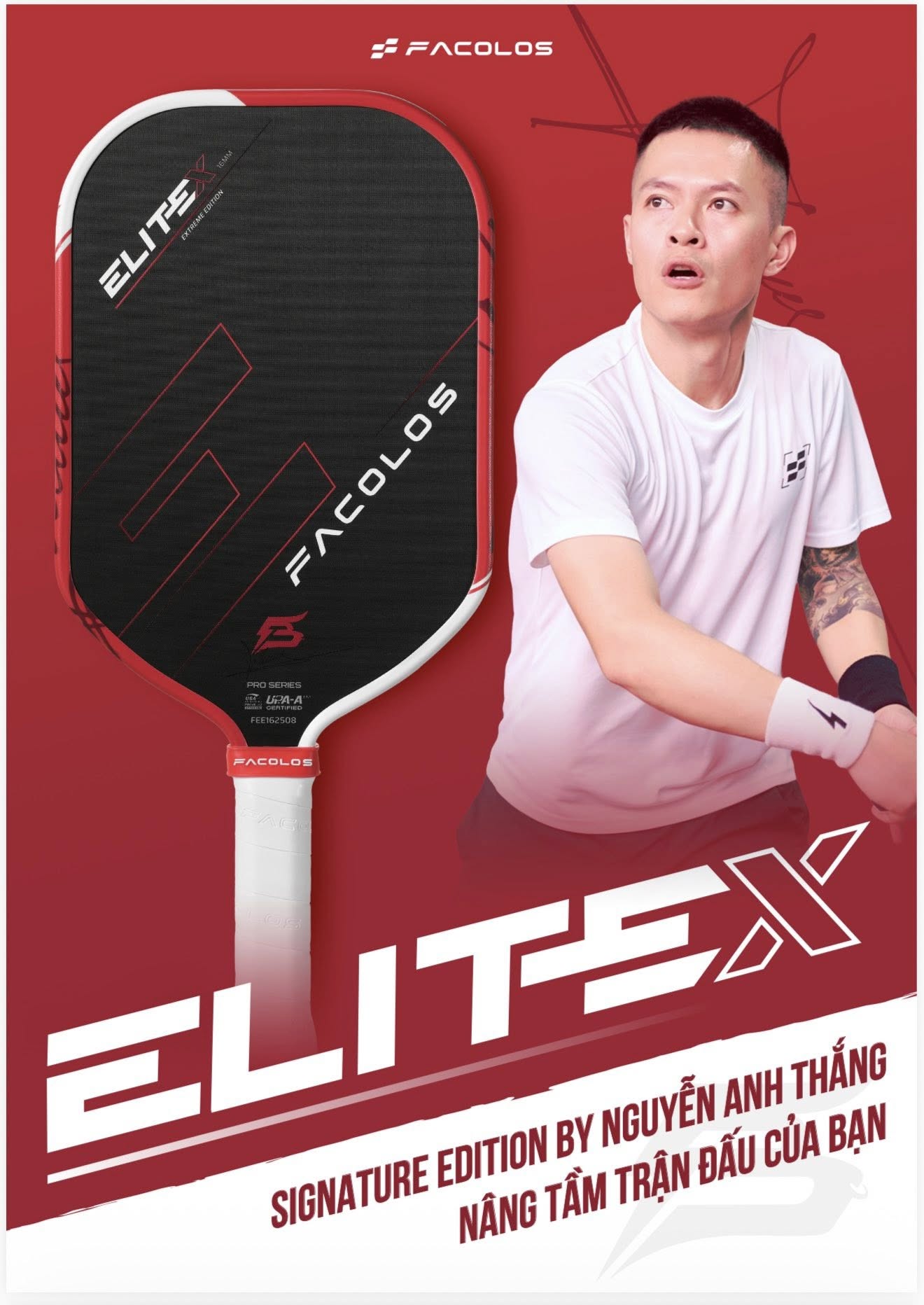 Vợt Pickleball Pro Series – Elite X Signature 16mm