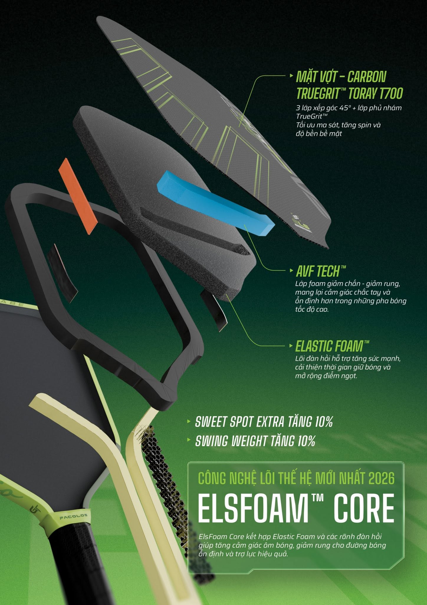 Vợt Pickleball Facolos EliteX Gabe Tardio 16mm (3)