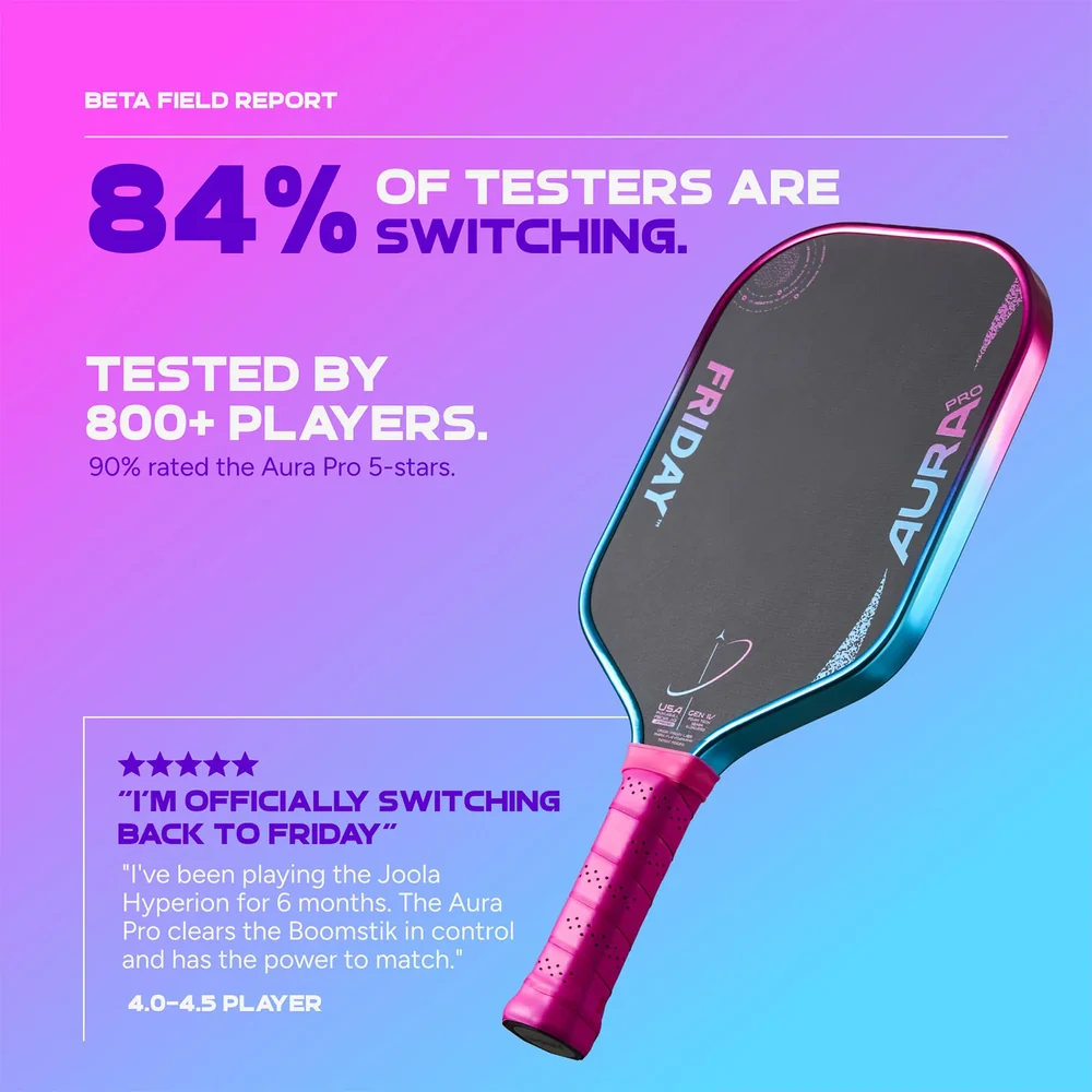 Vợt Pickleball Friday AURA PRO VICE Metallic Colorways 9